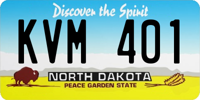 ND license plate KVM401