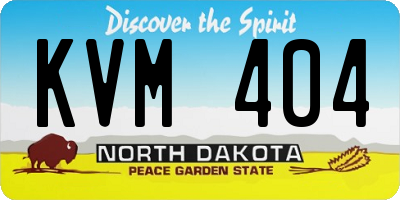 ND license plate KVM404
