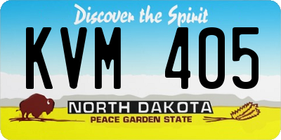 ND license plate KVM405