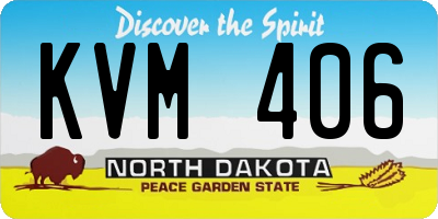 ND license plate KVM406