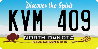 ND license plate KVM409