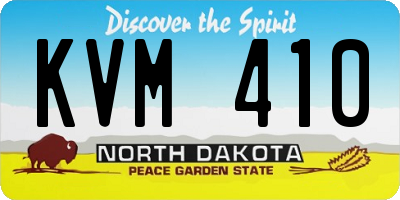 ND license plate KVM410