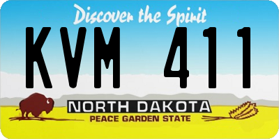 ND license plate KVM411