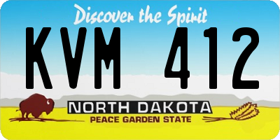 ND license plate KVM412
