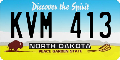 ND license plate KVM413