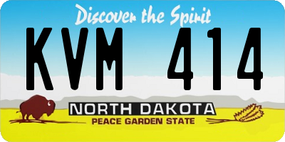 ND license plate KVM414
