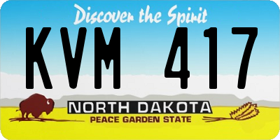 ND license plate KVM417