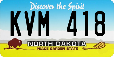 ND license plate KVM418