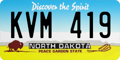 ND license plate KVM419