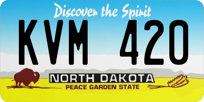 ND license plate KVM420