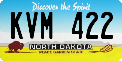 ND license plate KVM422