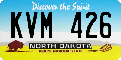 ND license plate KVM426