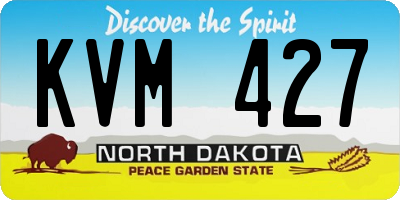 ND license plate KVM427