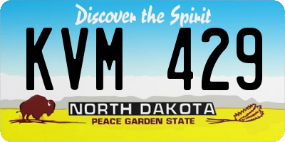 ND license plate KVM429