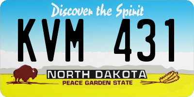 ND license plate KVM431