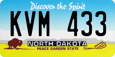 ND license plate KVM433
