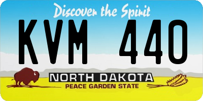 ND license plate KVM440