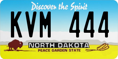 ND license plate KVM444