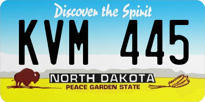 ND license plate KVM445