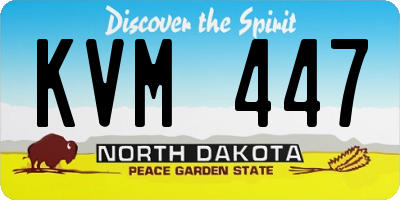 ND license plate KVM447