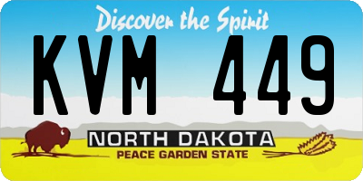 ND license plate KVM449