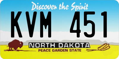 ND license plate KVM451
