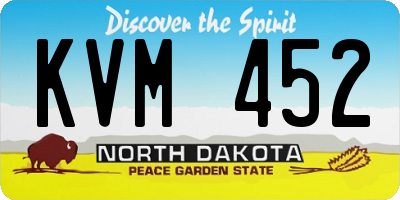 ND license plate KVM452