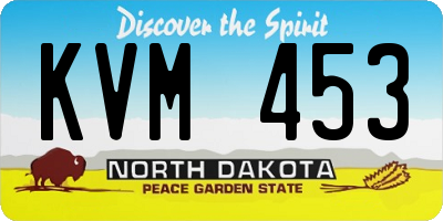 ND license plate KVM453