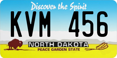 ND license plate KVM456