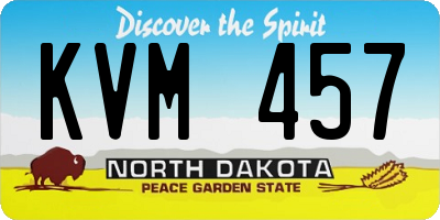 ND license plate KVM457