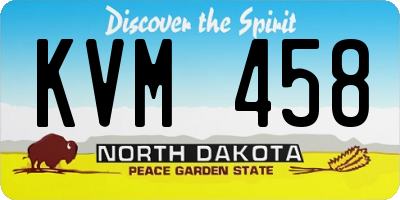 ND license plate KVM458