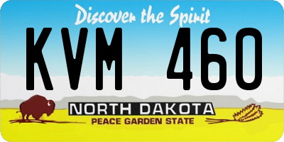 ND license plate KVM460