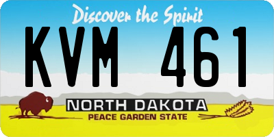 ND license plate KVM461