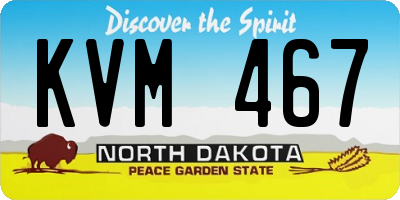 ND license plate KVM467