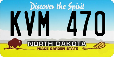 ND license plate KVM470