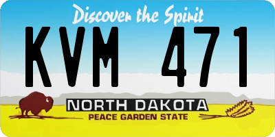 ND license plate KVM471