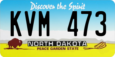 ND license plate KVM473