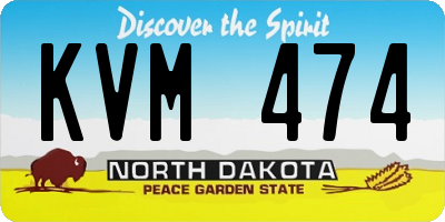 ND license plate KVM474