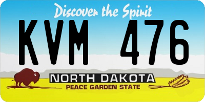 ND license plate KVM476