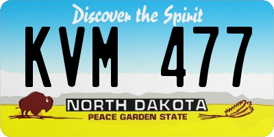 ND license plate KVM477
