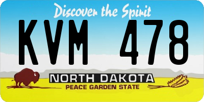 ND license plate KVM478