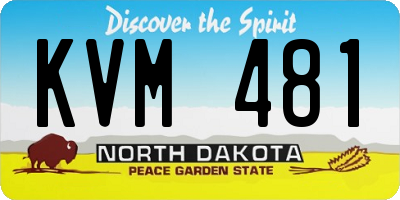 ND license plate KVM481