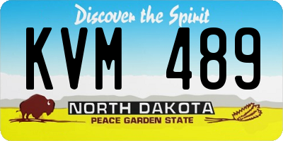 ND license plate KVM489