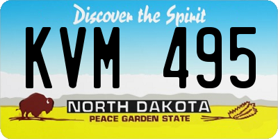 ND license plate KVM495