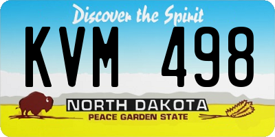 ND license plate KVM498