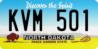 ND license plate KVM501