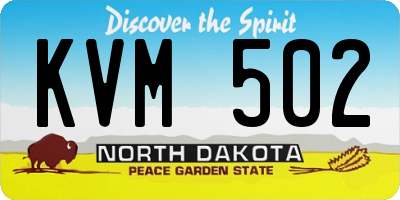 ND license plate KVM502