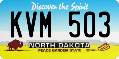 ND license plate KVM503