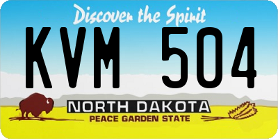 ND license plate KVM504