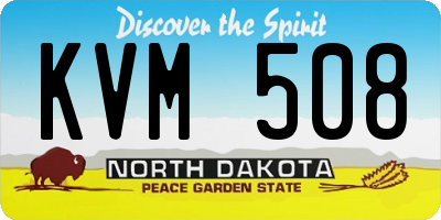 ND license plate KVM508